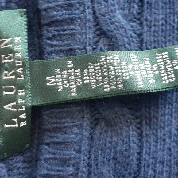 Lauren ralph Lauren blue cashmere and lambswool  blend sweater size medi… - Picture 10 of 11